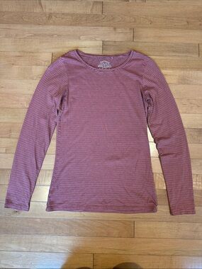 Fat Face Pink and Black Striped Long Sleeve Crewneck - Size UK 8, US 4